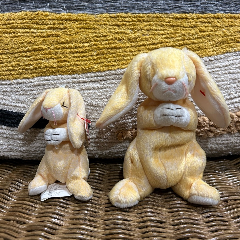 2/$20❤️- TOY | TY Beanie baby and basket beanie Grace the bunny set of 2